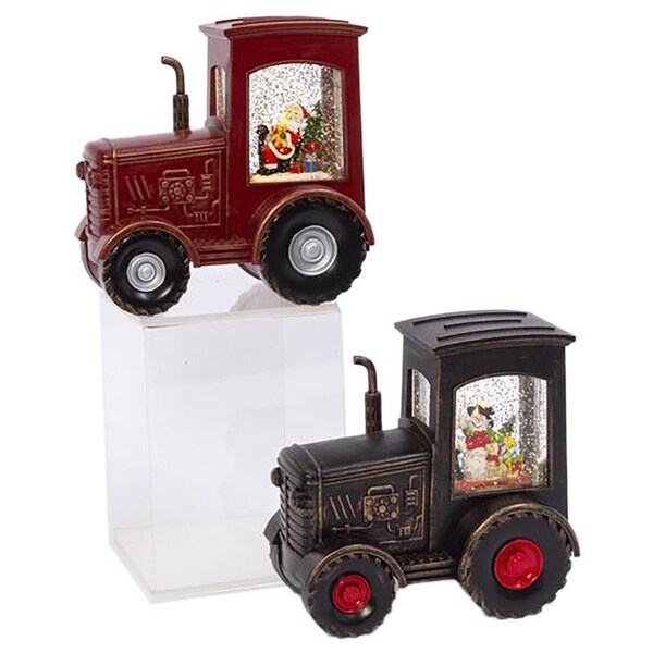 L & L Gerson LED Assorted Holiday Tractor Snowglobe 6.95 in. 2549840 - main